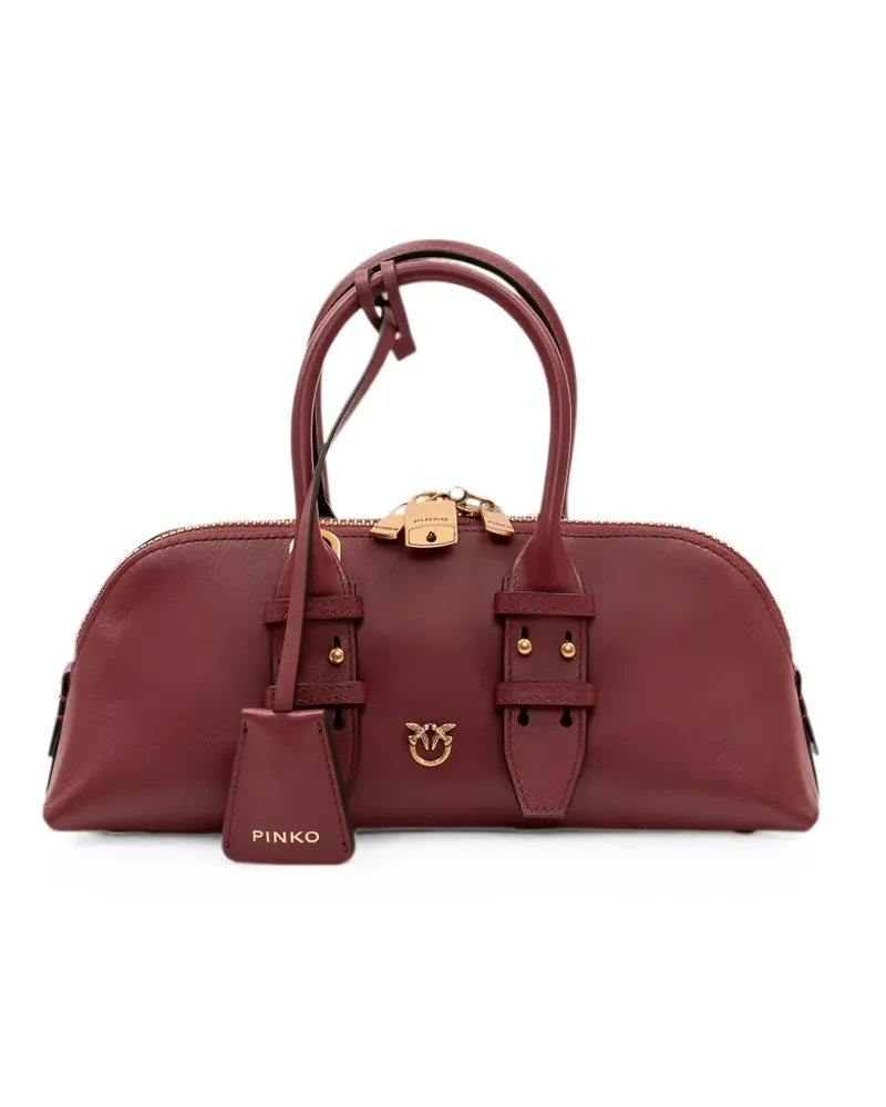 Pinko buckle-detail leather bowling bag - Rot Rot