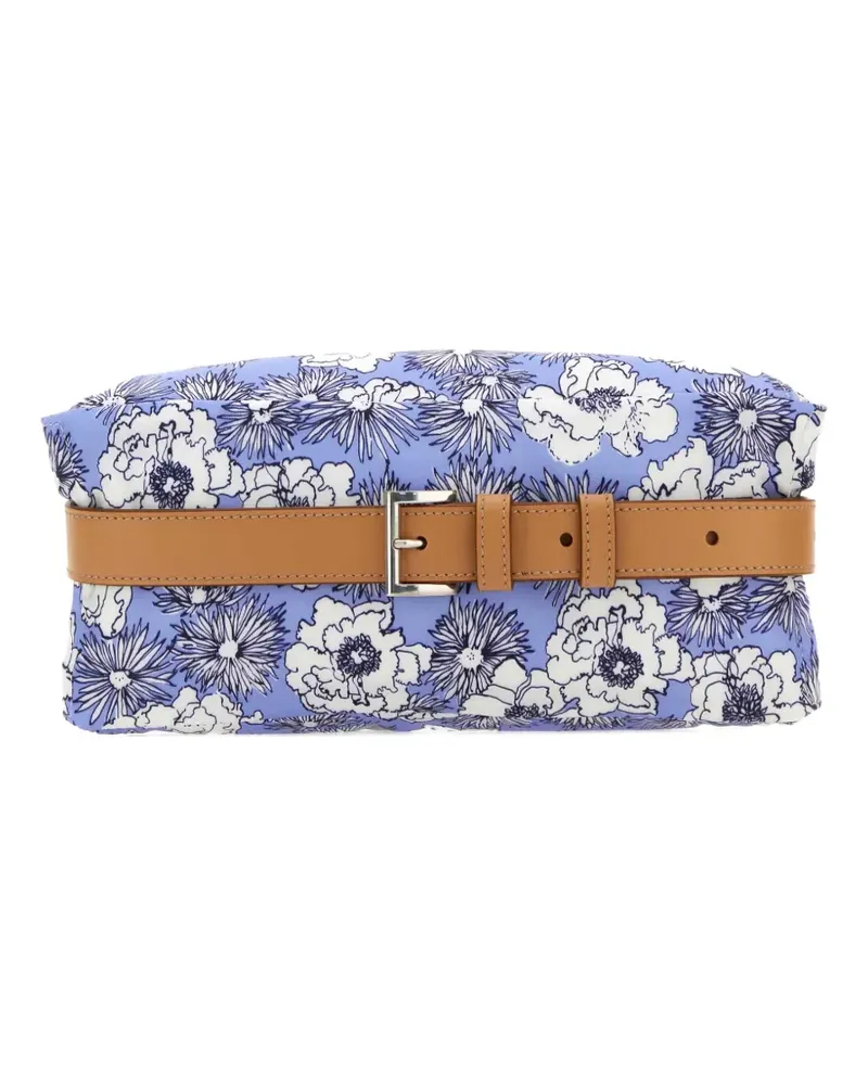 Prada Gürteltasche mit Blumen-Print - Blau Blau