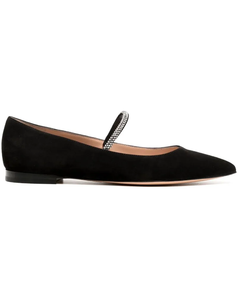Gianvito Rossi Spitze Pumps mit Kristallen - Schwarz Schwarz