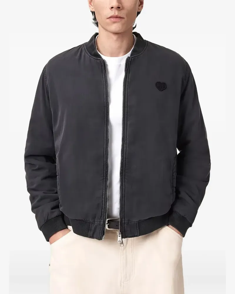 AllSaints heart-patch cotton bomber jacket - Schwarz Schwarz
