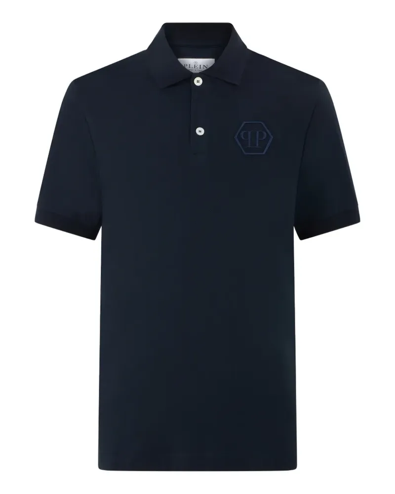 Philipp Plein Poloshirt mit Hexagon-Stickerei - Blau Blau
