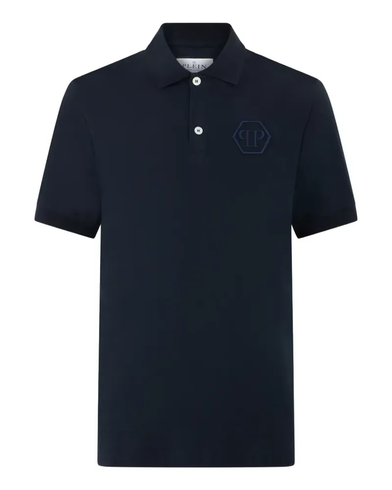Philipp Plein Poloshirt mit Hexagon-Stickerei - Blau Blau