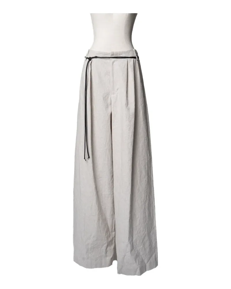 Muller of Yoshiokubo belted tucked trousers - Nude Nude