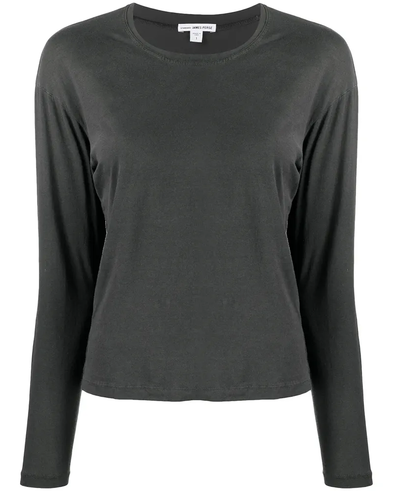 James Perse Schmales Langarmshirt - Schwarz Schwarz