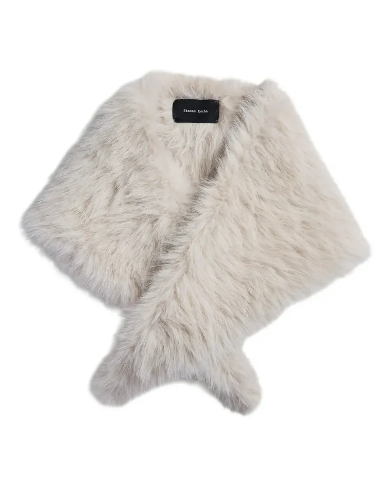 Simone Rocha Verziertes Halstuch aus Faux Fur - Nude Nude