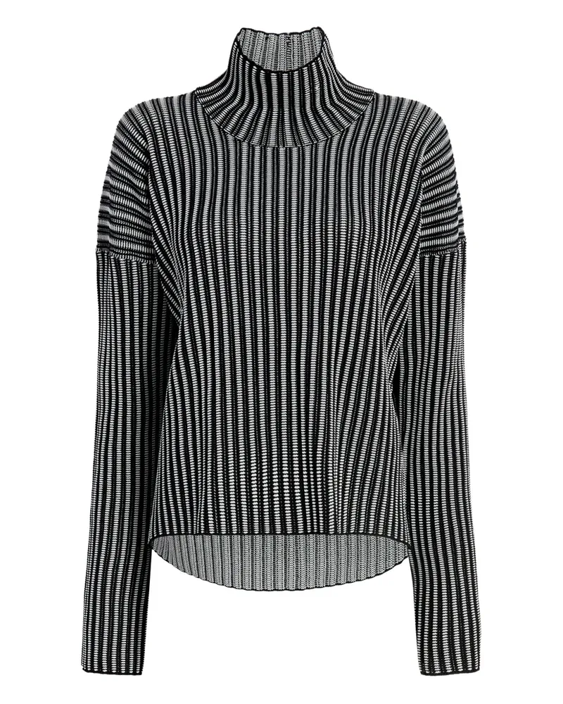 Proenza Schouler Gestreifter Strickpullover - Schwarz Schwarz