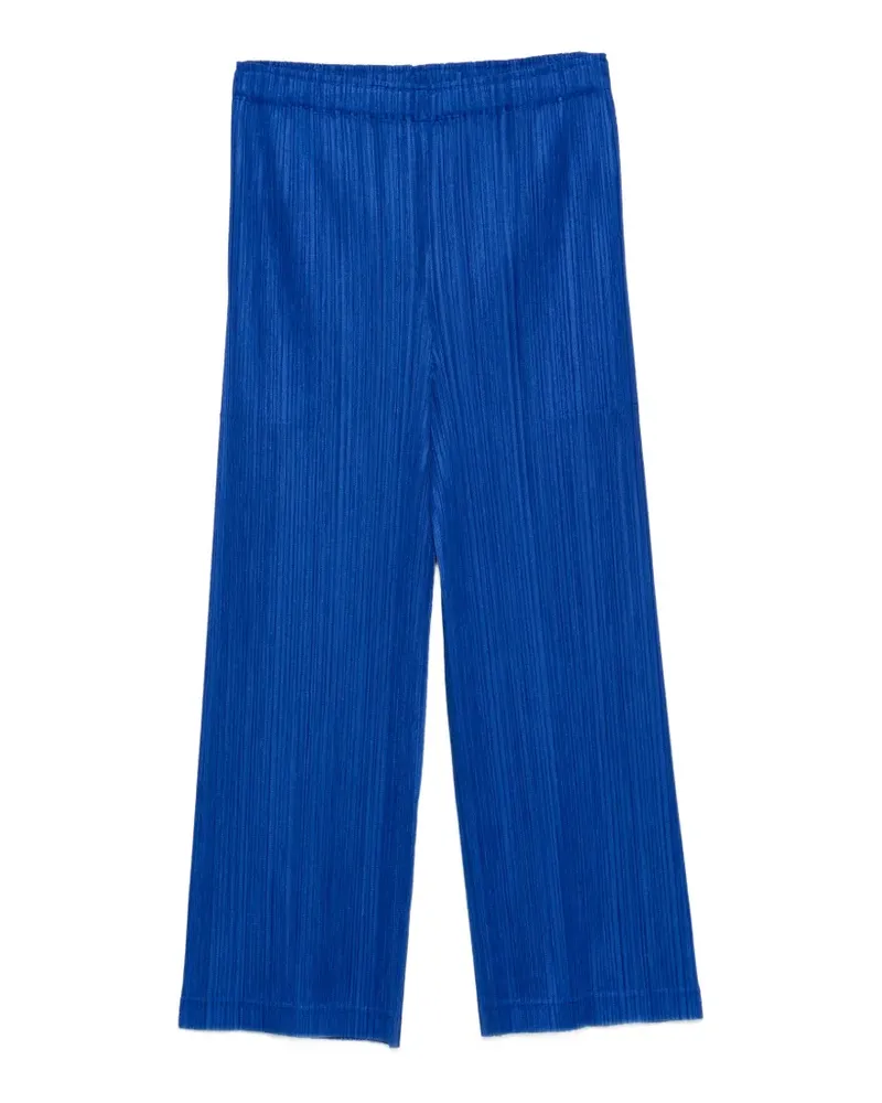 Issey Miyake pleated cropped trousers - Blau Blau