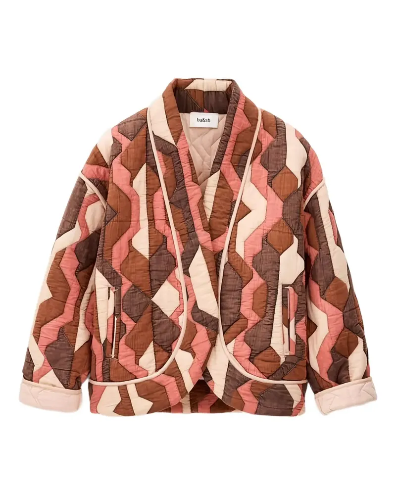 ba&sh Trincy geometric quilted jacket - Rot Rot