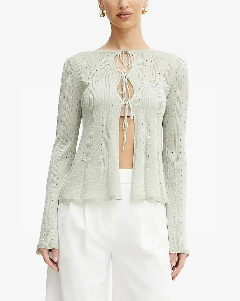 Twin-Set Cardigan mit Schleifenverschluss - Grün Grün
