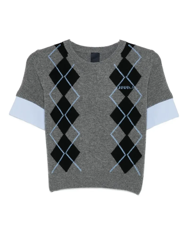 JUUN.J argyle-pattern knitted top - Grau Grau