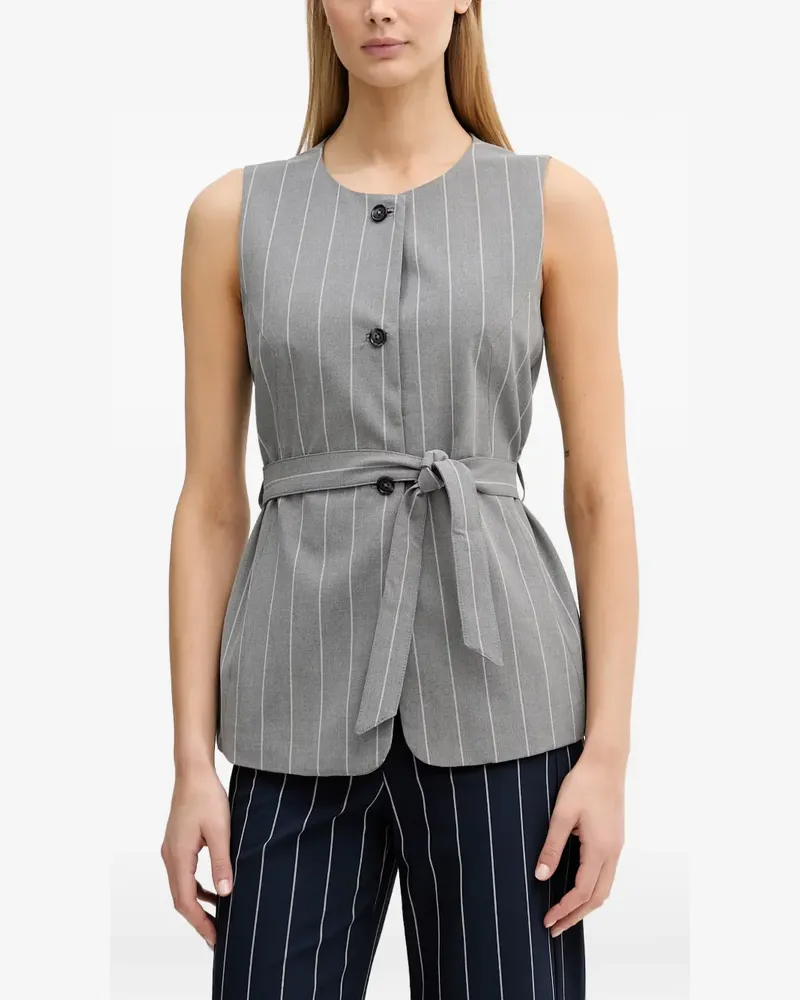Benetton Weste mit Nadelstreifen - Grau Grau