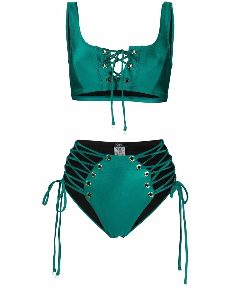 Noire Swimwear Metallic-Bikini - Grün Grün