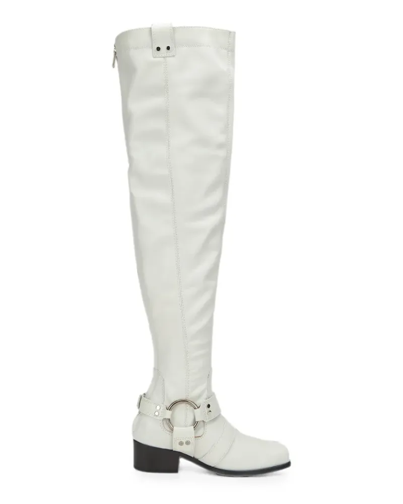 Moschino buckle-strap boots - Weiß Weiß