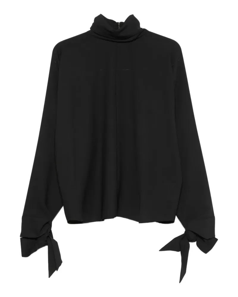 Emporio Armani tie-cuff high-neck blouse - Schwarz Schwarz