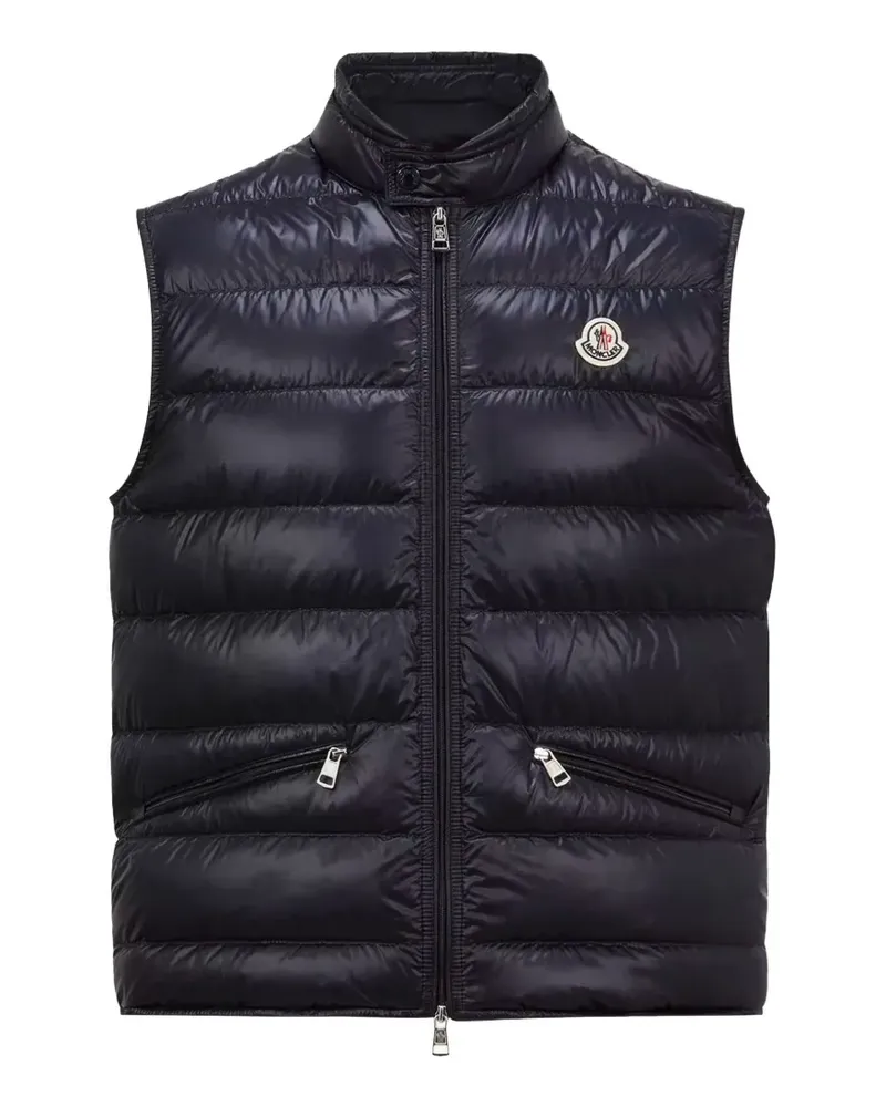 Moncler zip quilted waistcoat - Blau Blau