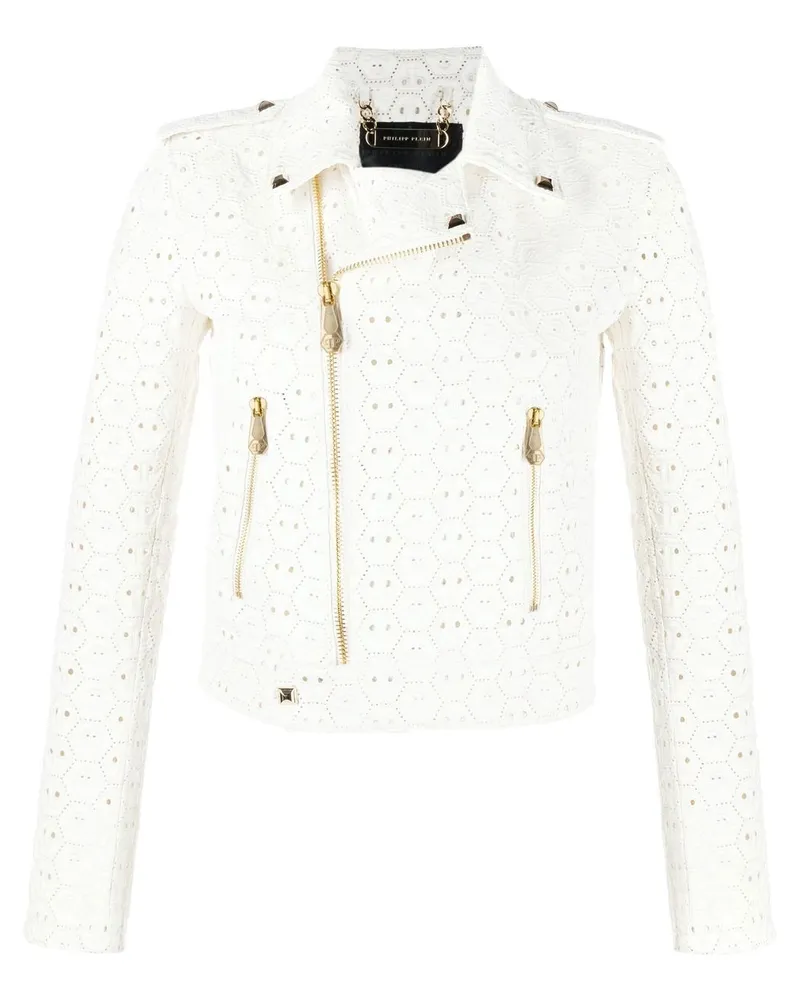 Philipp Plein Sangallo Bomberjacke - Weiß Weiß