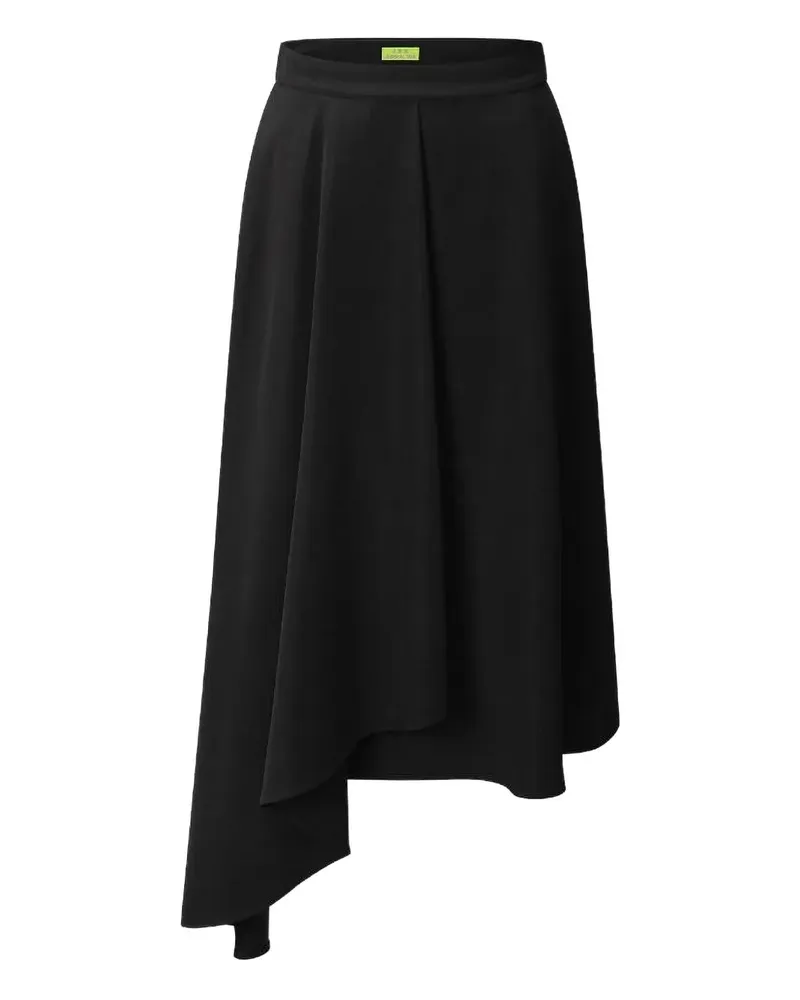 Shanghai Tang Asymmetrischer Faltenrock - Schwarz Schwarz