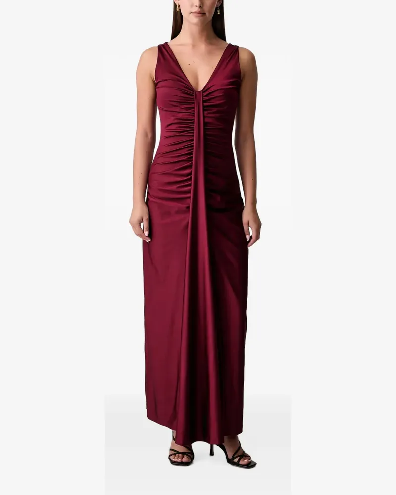 Fracomina Maxikleid mit V-Ausschnitt - Rot Rot