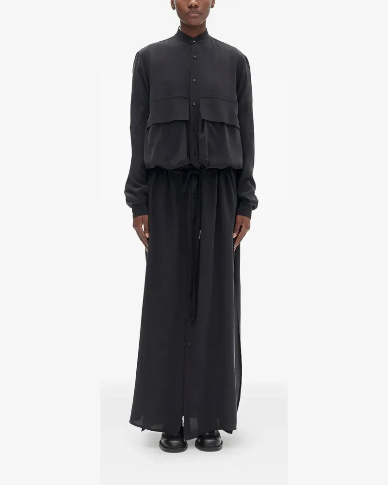 Ann Demeulemeester drawstring maxi dress - Schwarz Schwarz