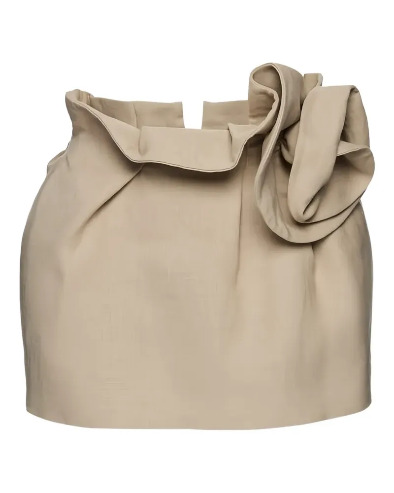 Magda Butrym linen flower-detail mini skirt - Nude Nude