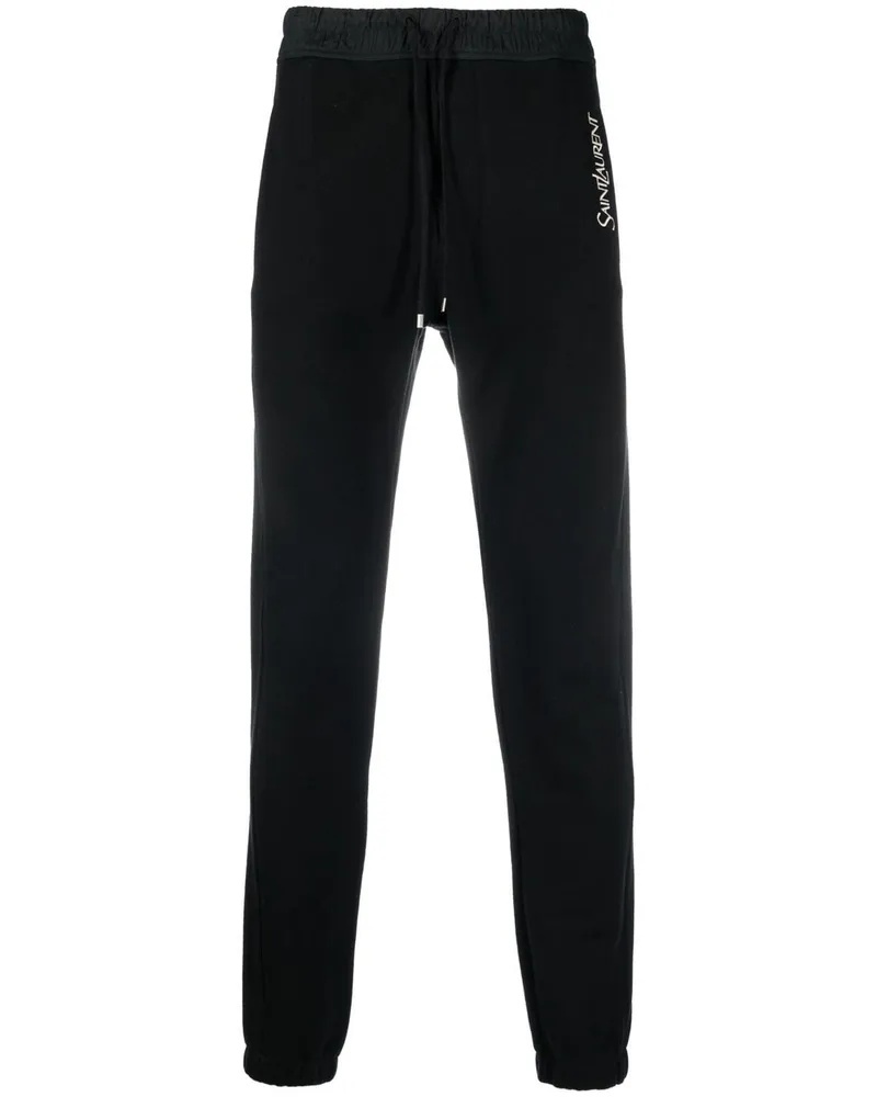 Saint Laurent Jogginghose mit Logo-Stickerei - Schwarz Schwarz