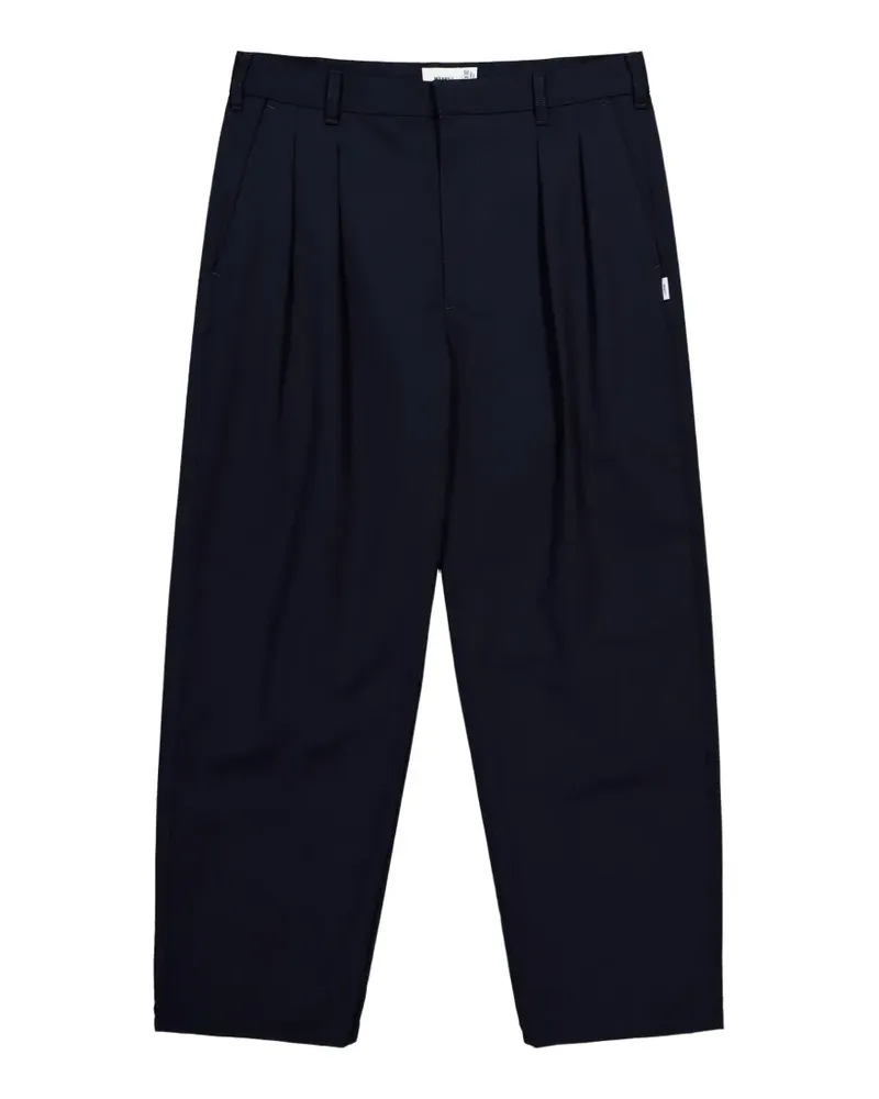 WTAPS pleated twill trousers - Blau Blau