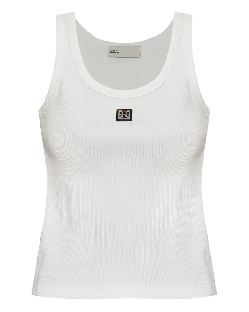 Tory Burch Trägershirt mit Logo-Patch - Weiß Weiß