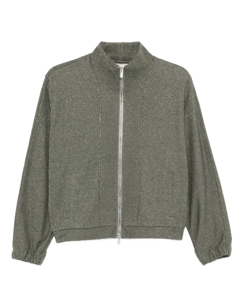 Peserico Sweatshirtjacke im Glitter-Look - Grün Grün