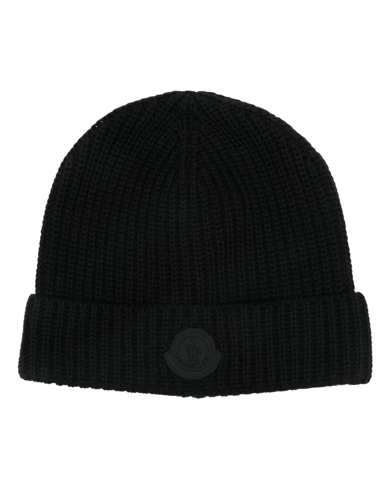 Moncler Gestrickte Beanie - Schwarz Schwarz