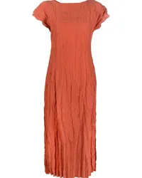 Totême Seidenkleid mit Knitteroptik Orange