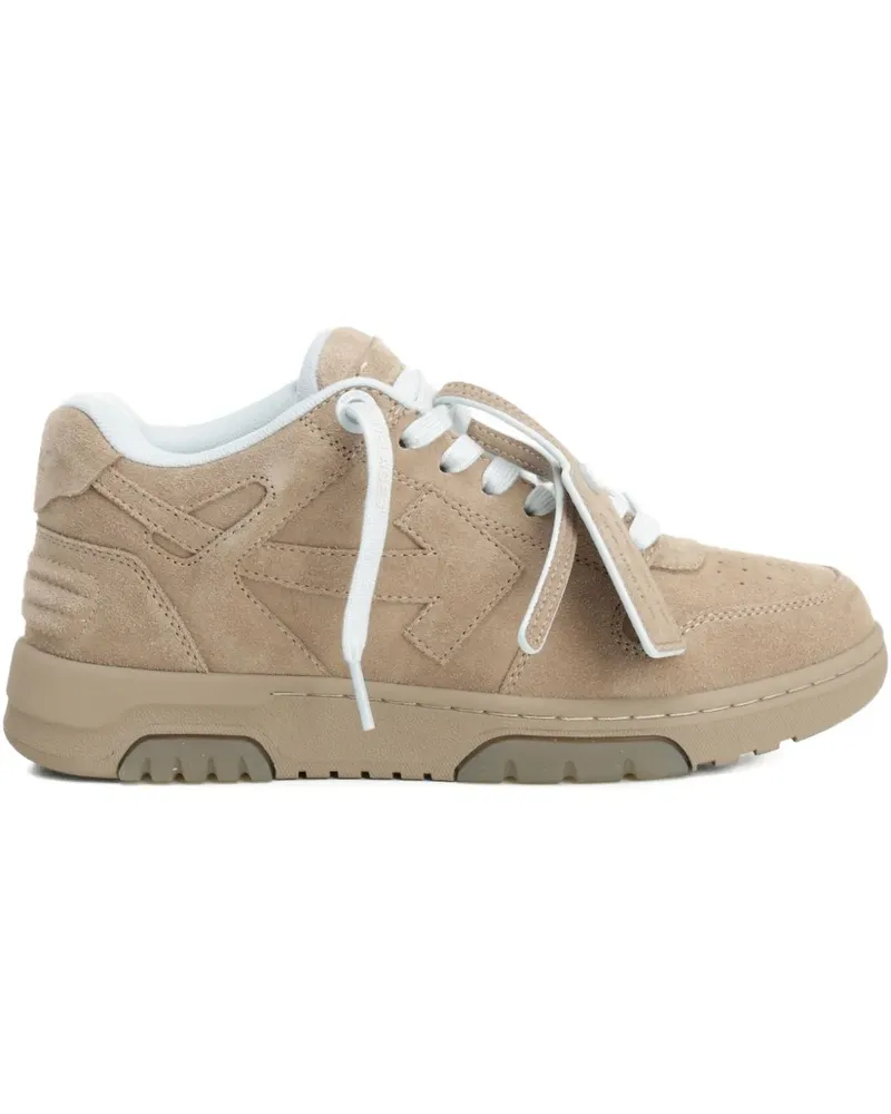 OFF-WHITE Out Of Office suede sneakers - Nude Nude