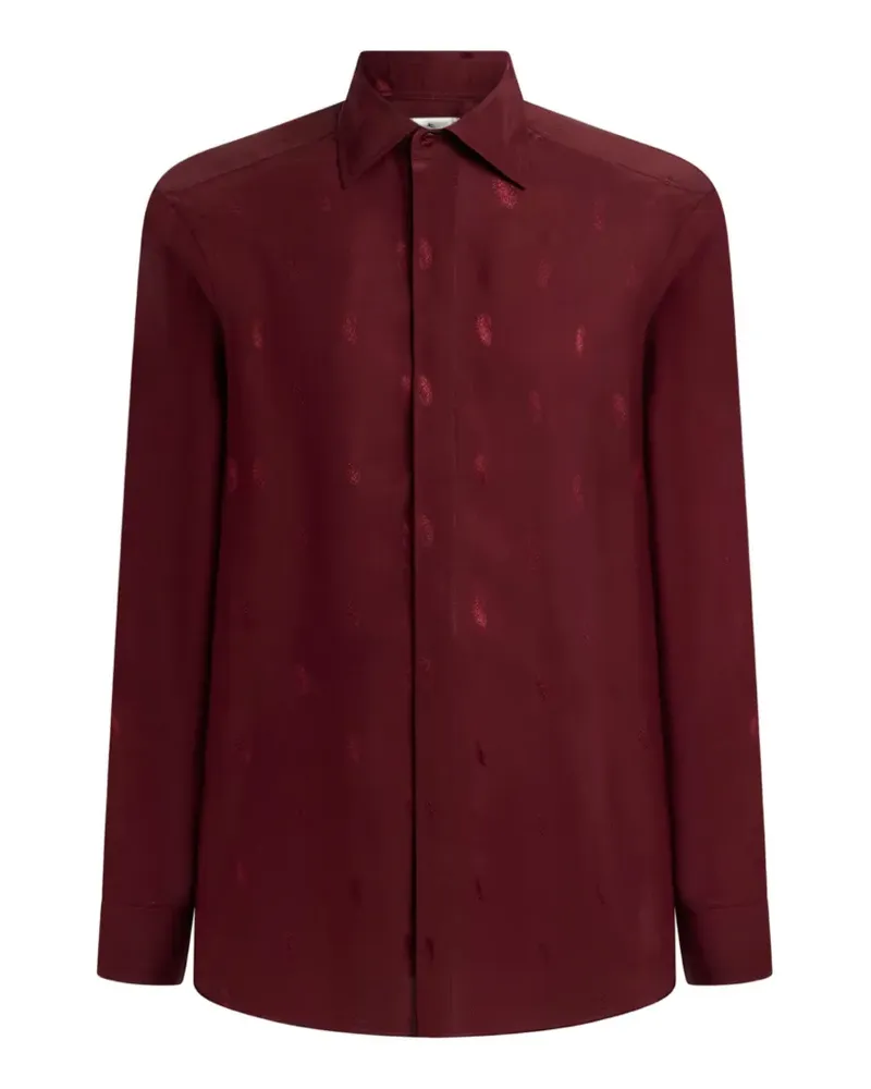 Etro Jacquard-Hemd aus Seidengemisch mit Fil-Coupé-Paisleys - Rot Rot