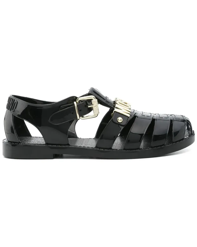 Moschino Jelly Sandalen mit Logo - Schwarz Schwarz