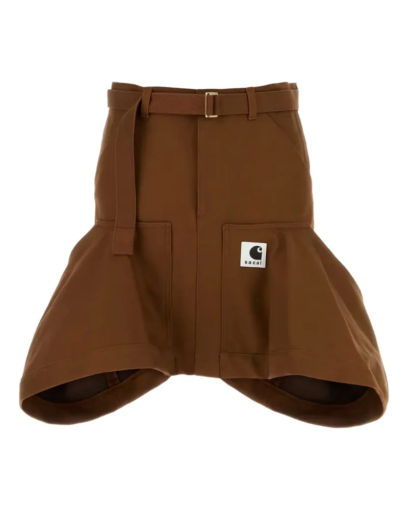 Sacai x Carhartt WIP Duck belted pocket skirt - Braun Braun