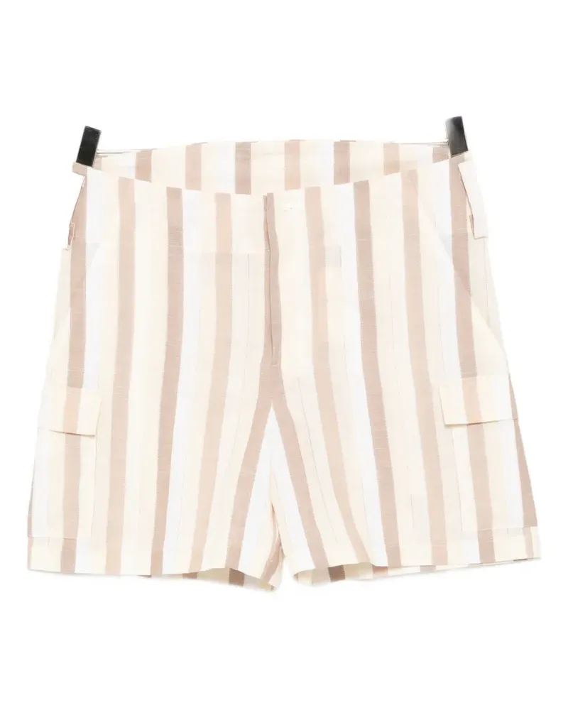 young n sang striped cargo shorts - Nude Nude