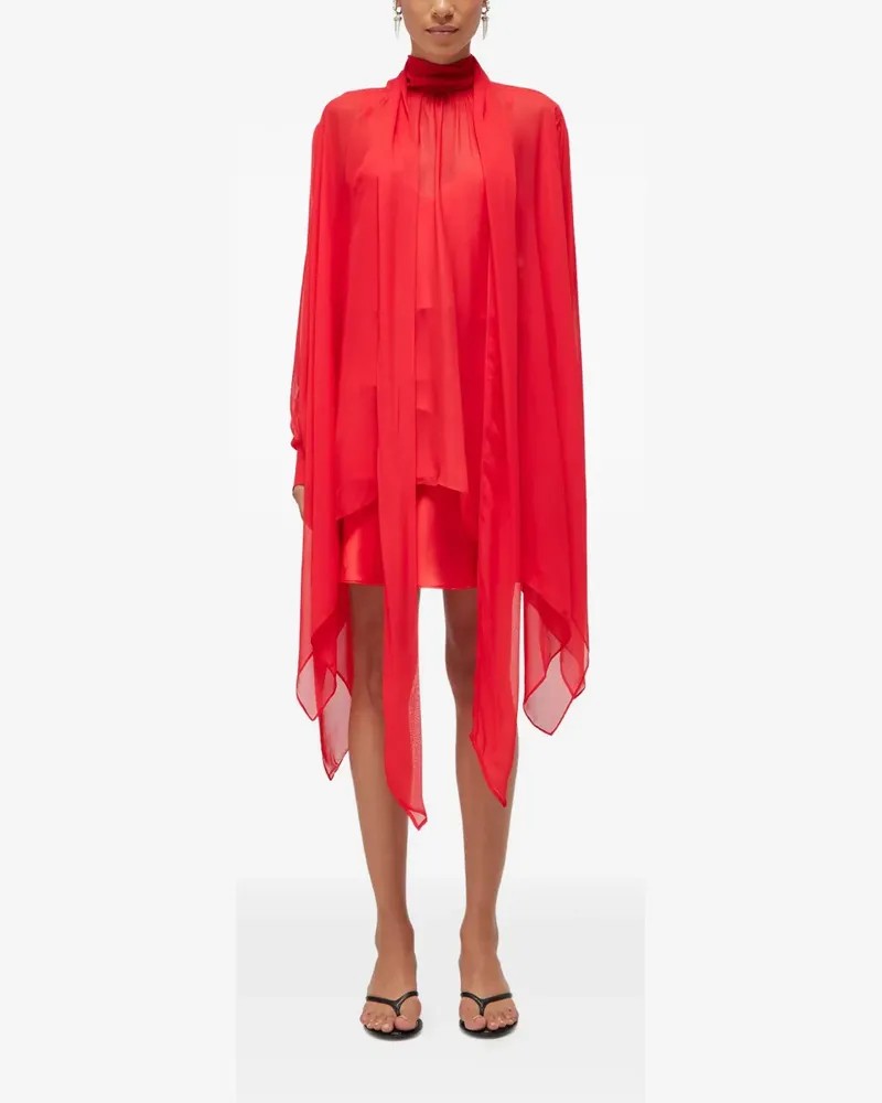 Blumarine Georgette sheer mini dress - Rot Rot