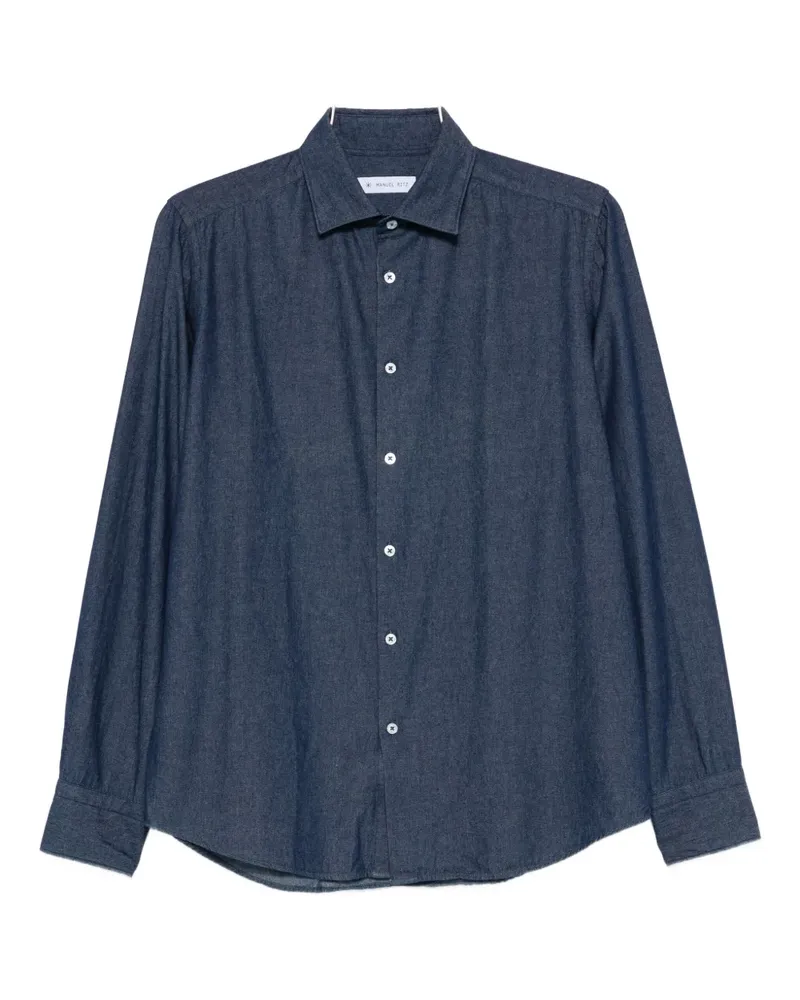 Manuel Ritz Ausgeblichenes Chambray-Hemd - Blau Blau