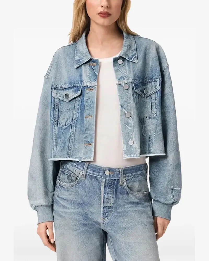 AllSaints x Anders Terry Illusion buttoned crop jacket - Blau Blau