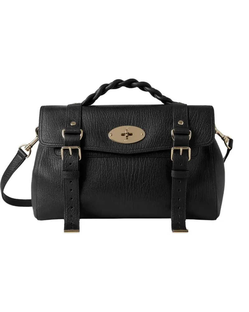 Mulberry Alexa Satchel-Tasche mit geflochtenem Griff - Schwarz Schwarz