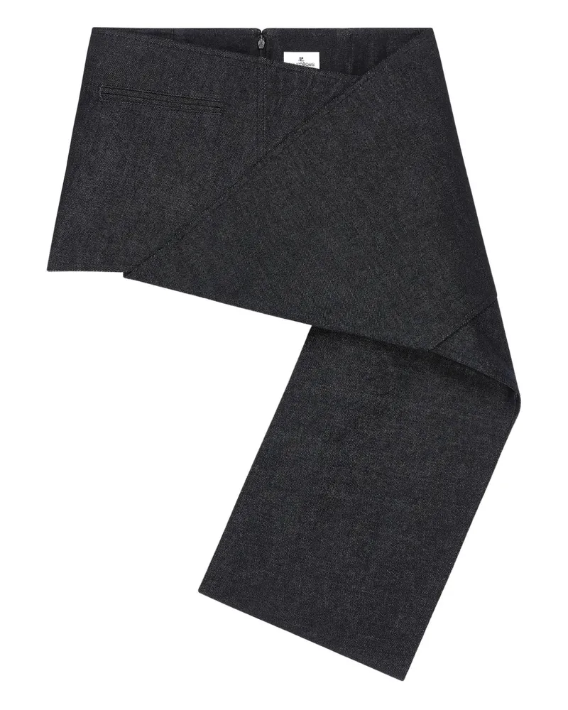 Courrèges Jeans-Minirock mit asymmetrischem Einsatz - Schwarz Schwarz