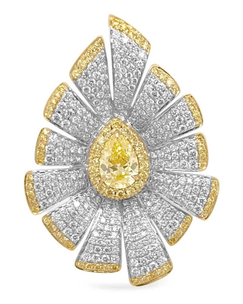 HYT Jewelry 18kt Gelb- und Weißgoldring mit Diamant - Silber Silber