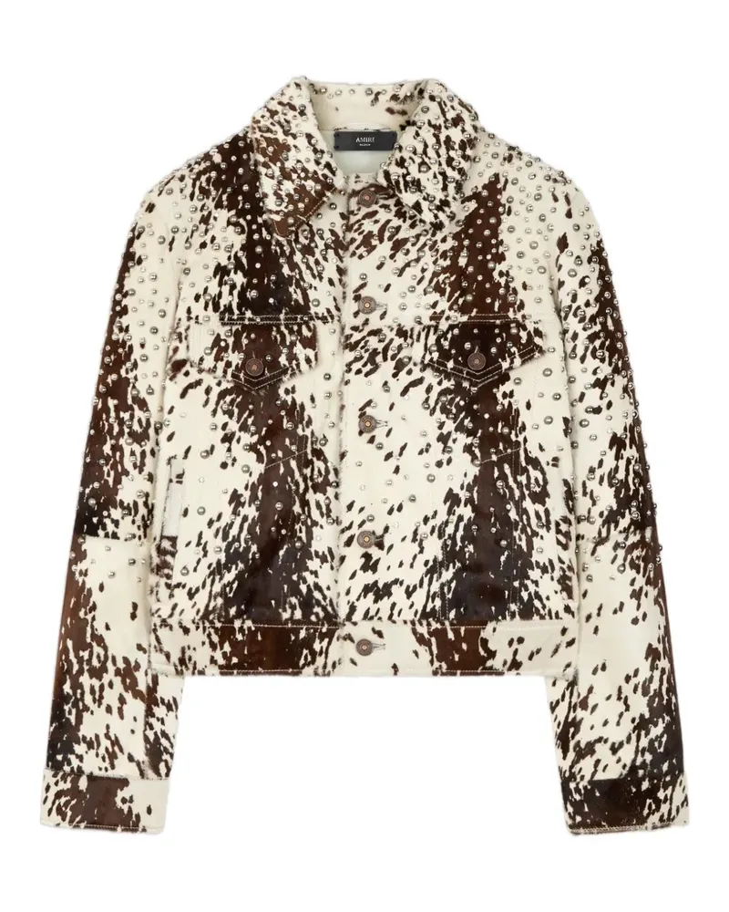 Amiri Jacke mit Kuh-Print - Weiß Weiß