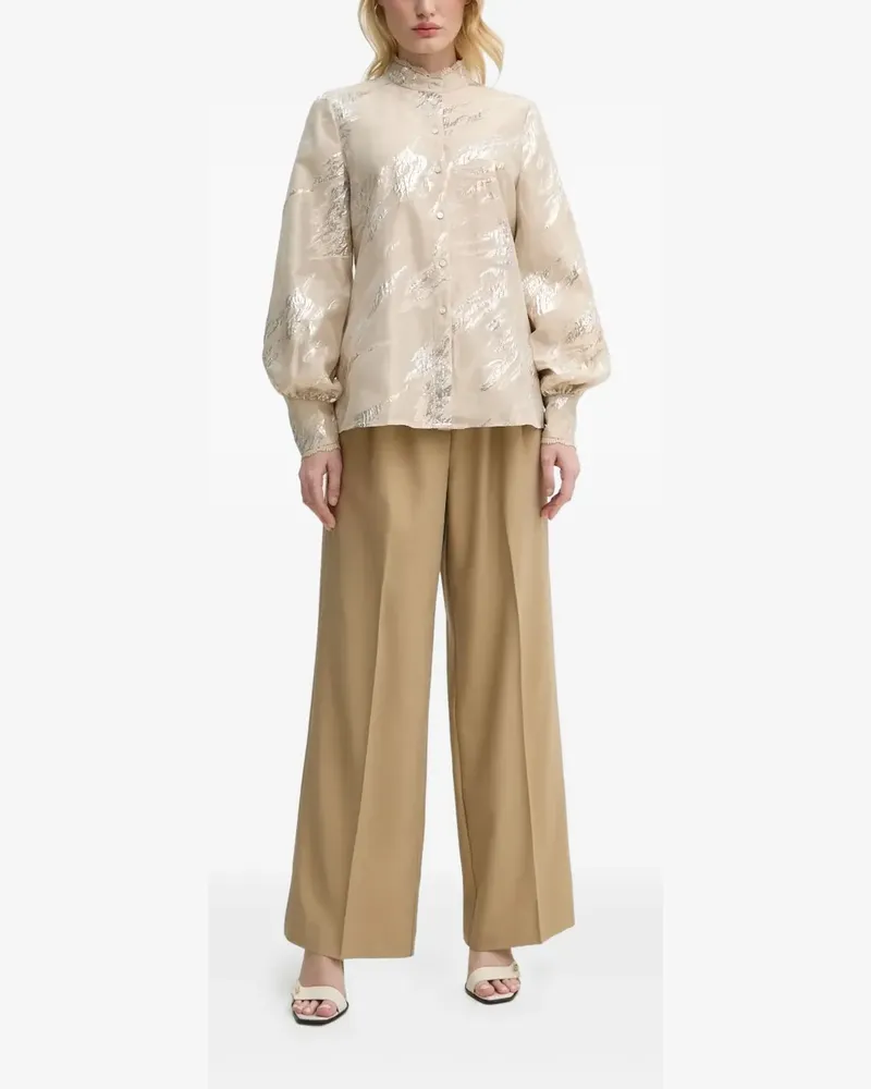 BRUUNS BAZAAR Bluse mit Metallic-Print - Gold Gold