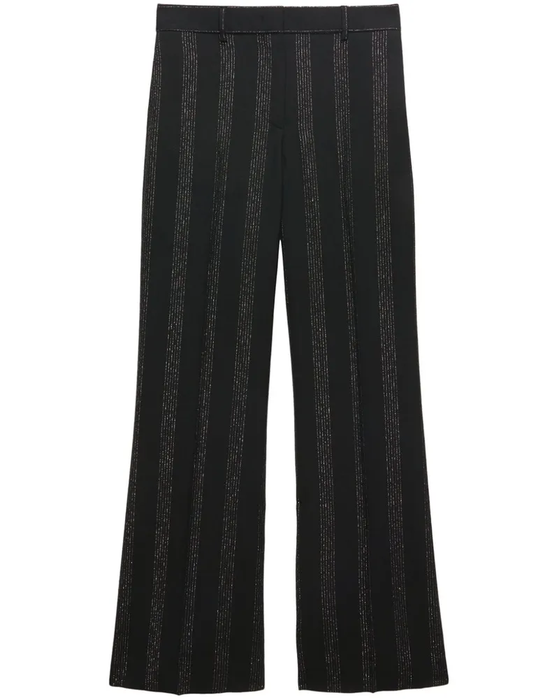 MSGM Gestreifte Wide-Leg-Hose - Schwarz Schwarz