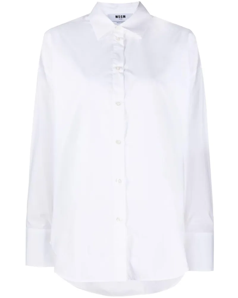 MSGM Hemd mit Logo-Stickerei - Weiß Weiß