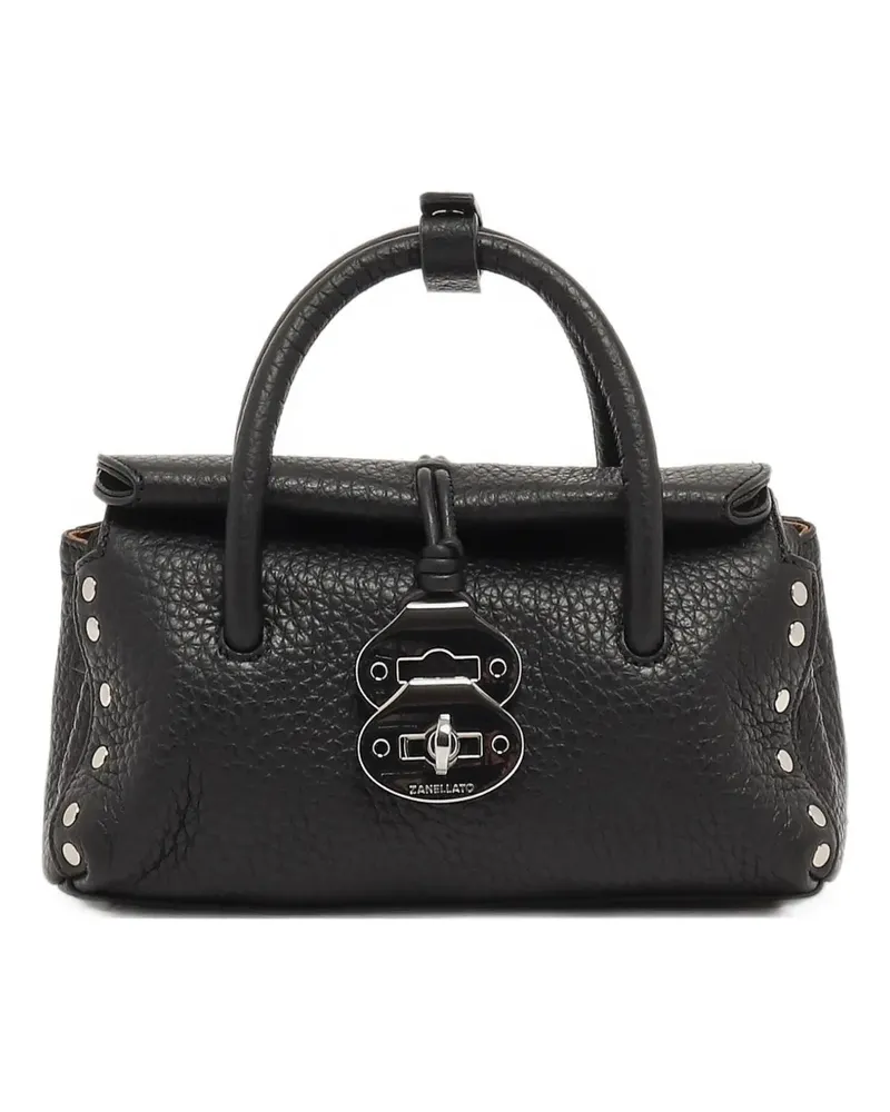 Zanellato Kleine DOTTA Tote Bag mit Nieten - Schwarz Schwarz