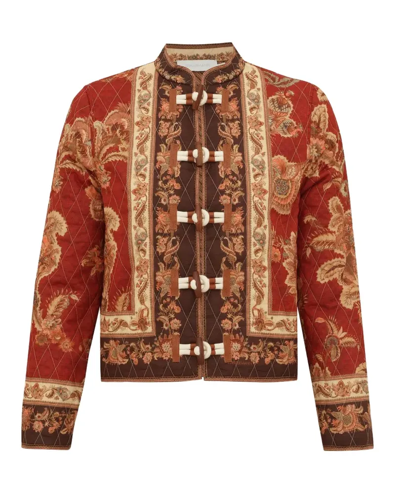 Zimmermann Aster quilted floral-print bomber jacket - Rot Rot
