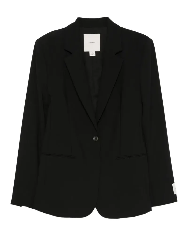 Calvin Klein single-breasted logo-patch jacket - Schwarz Schwarz