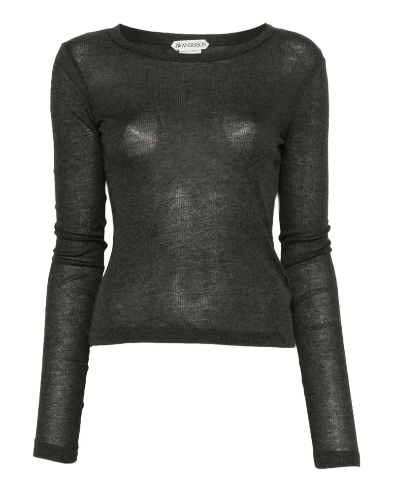 J.W.Anderson long-sleeve crew-neckline top in charcoal melange - Grau Grau