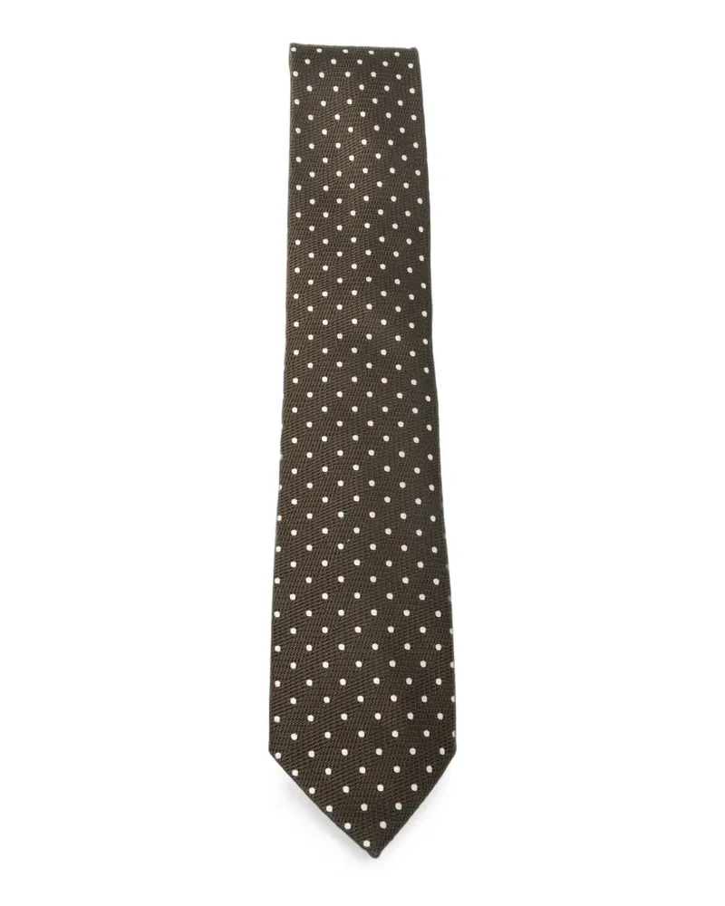Tom Ford Seidenkrawatte mit Polka Dots - Braun Braun